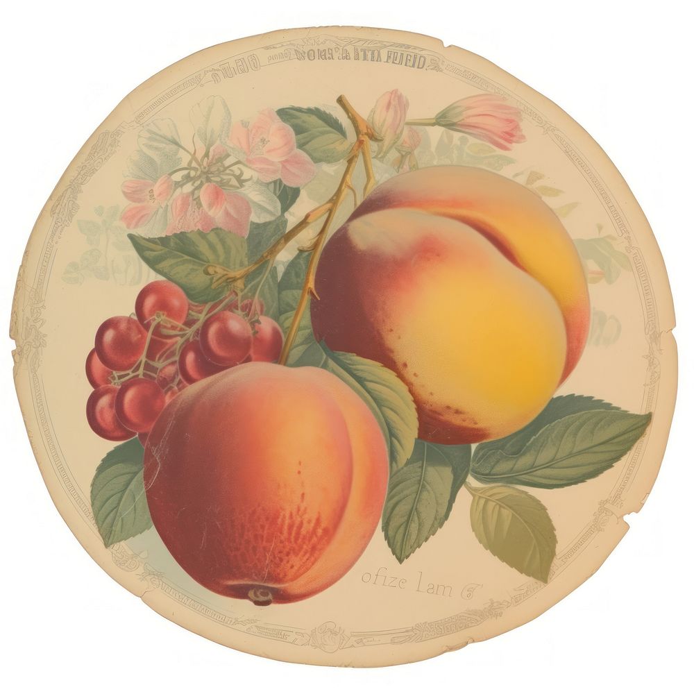 Fruit sticker produce plant peach.