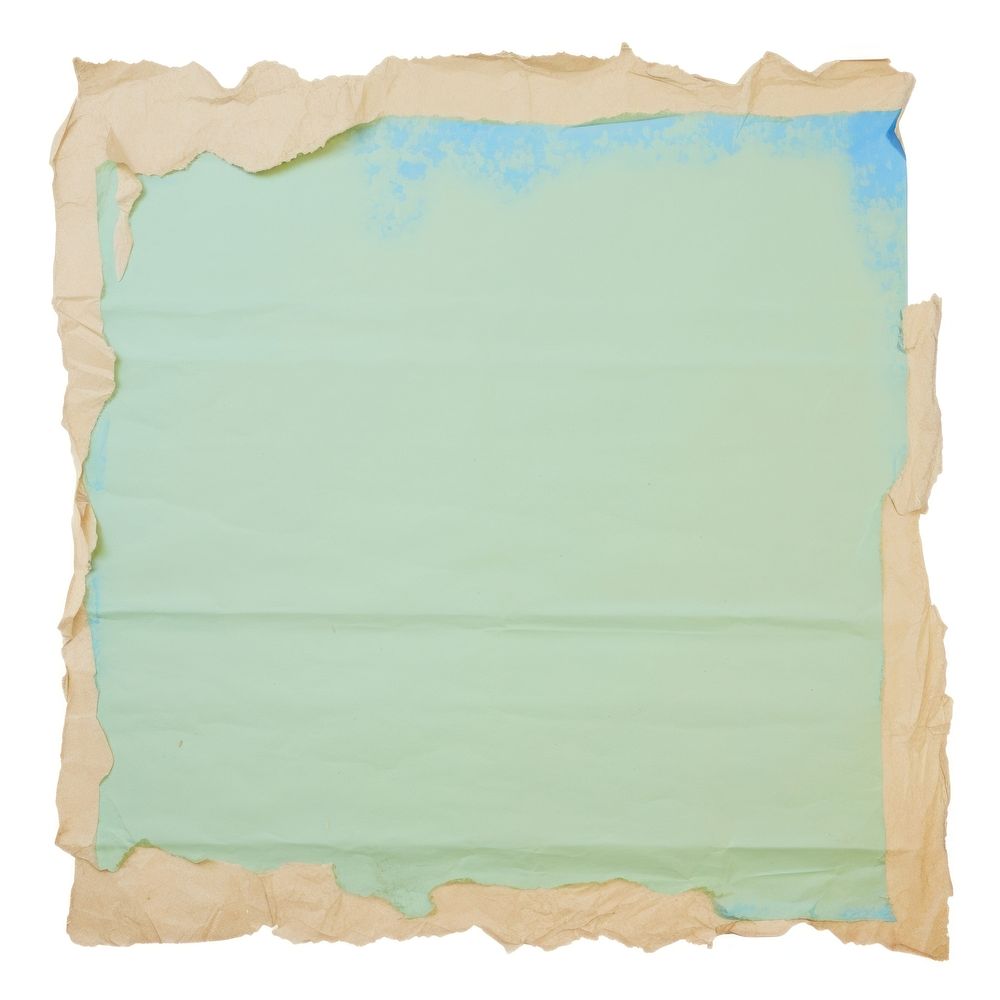 Green-blue ripped paper text canvas diaper.