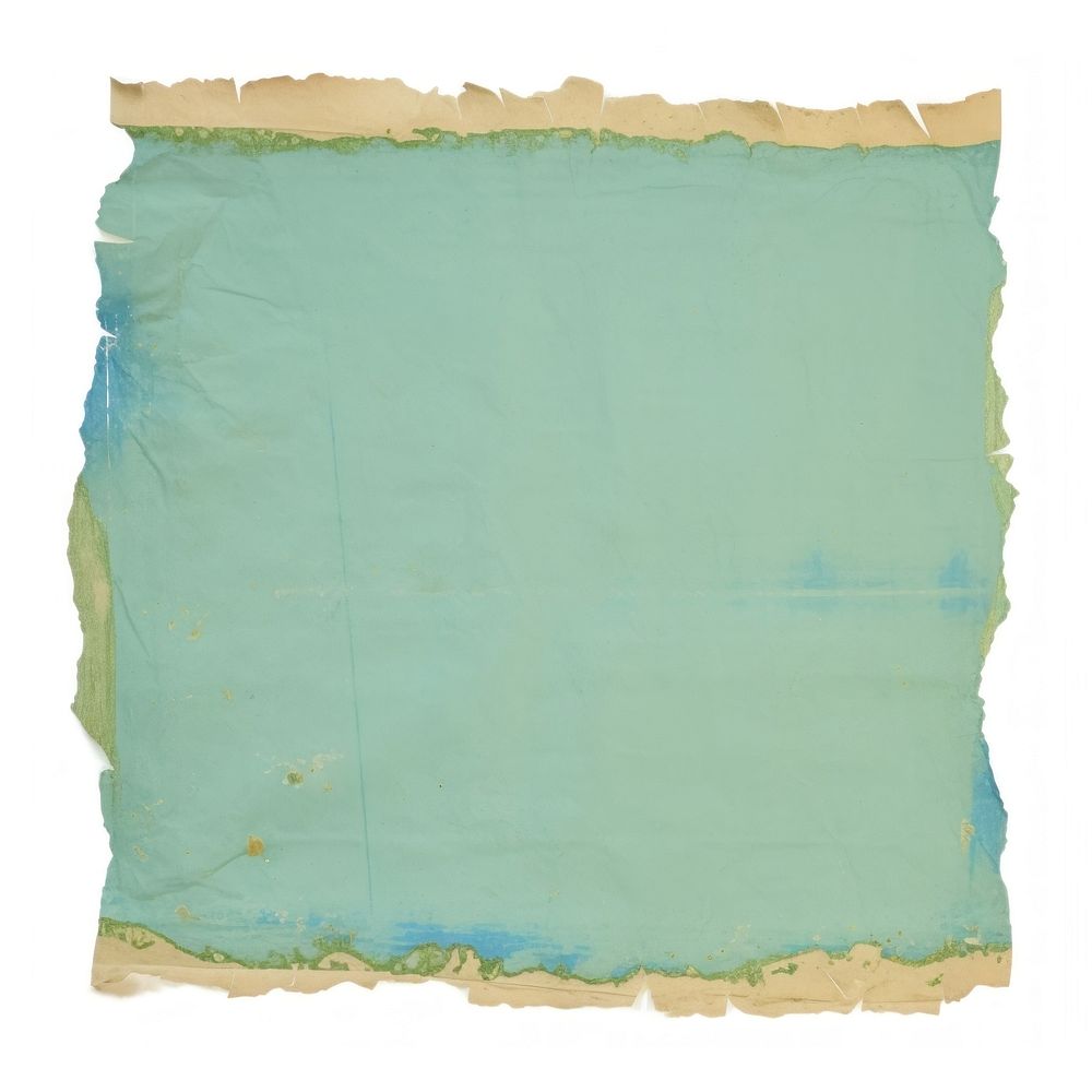 Green-blue ripped paper text painting diaper.