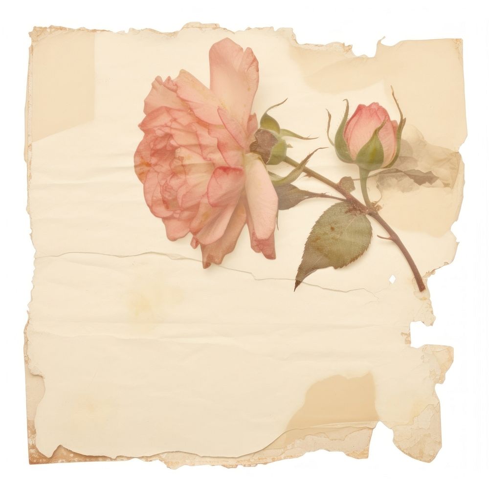 Rose ripped paper carnation painting graphics.