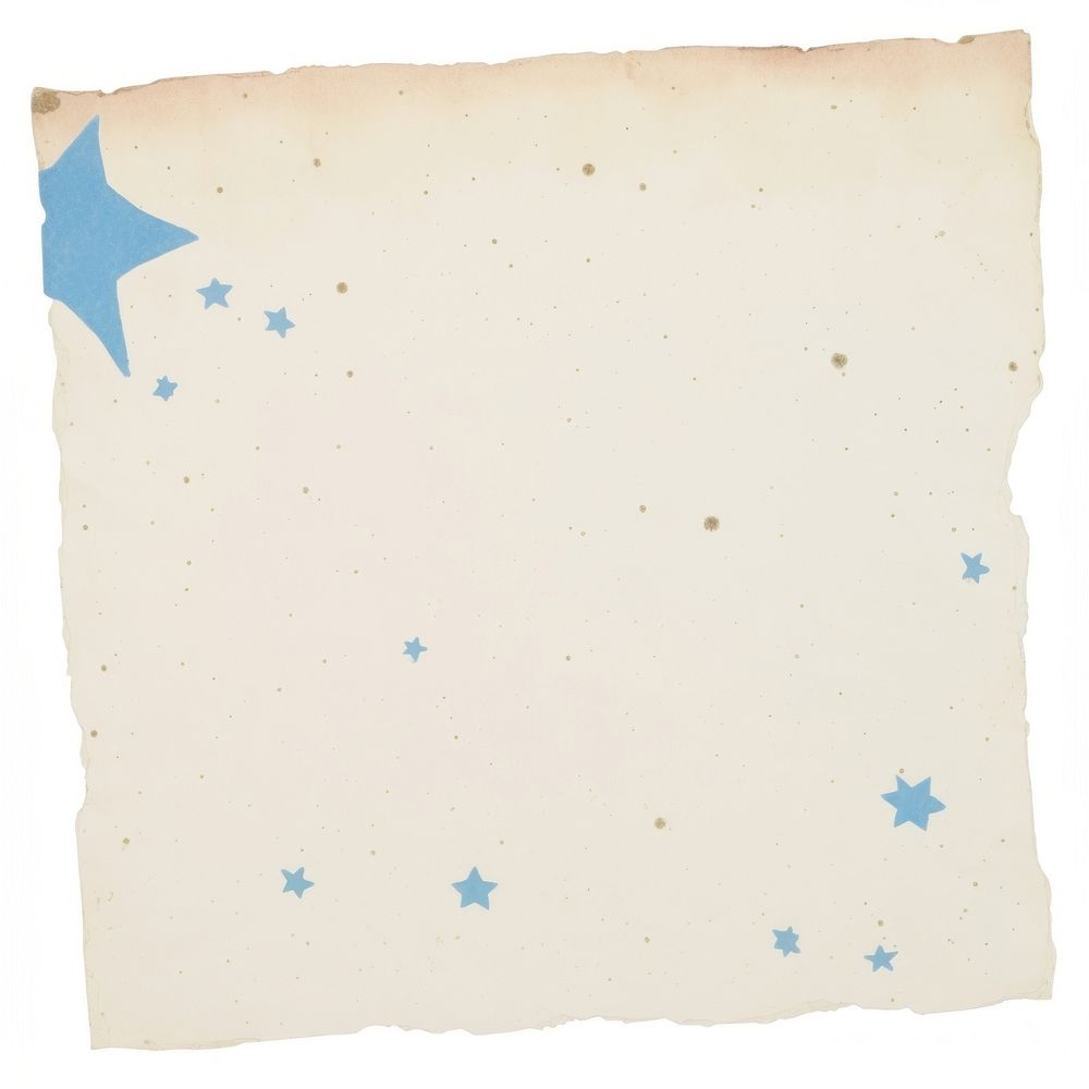 Star map ripped paper text canvas page.