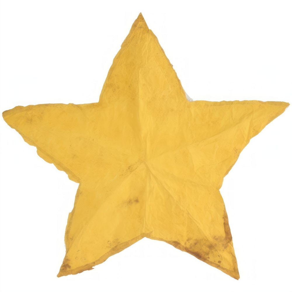 Star shape ripped paper symbol plant leaf.