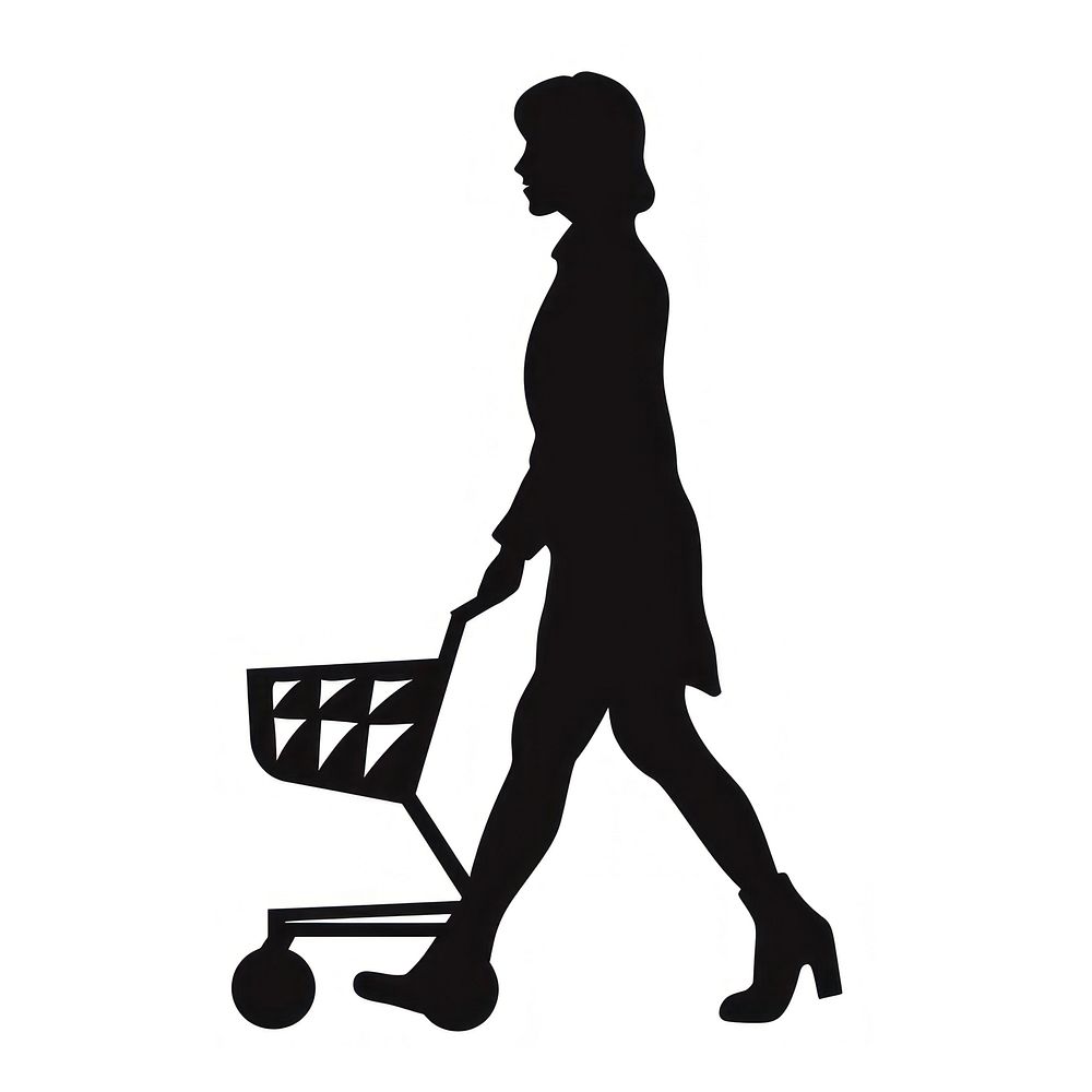 Shopping icon silhouette clip art walking person human.