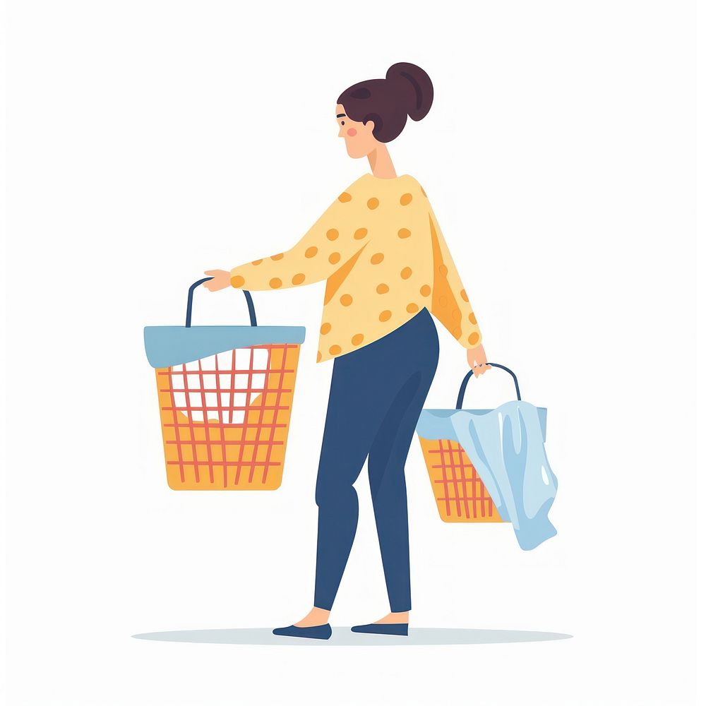 Woman holding laundry basket accessories accessory shopping.