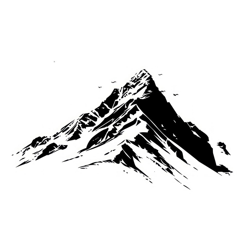 Snow mountain illustrated outdoors drawing.