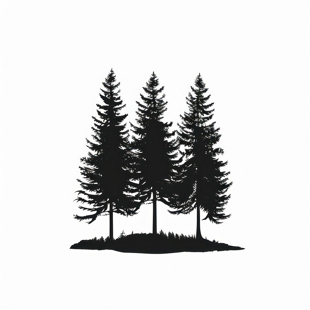 Pine trees silhouette illustrated chandelier.
