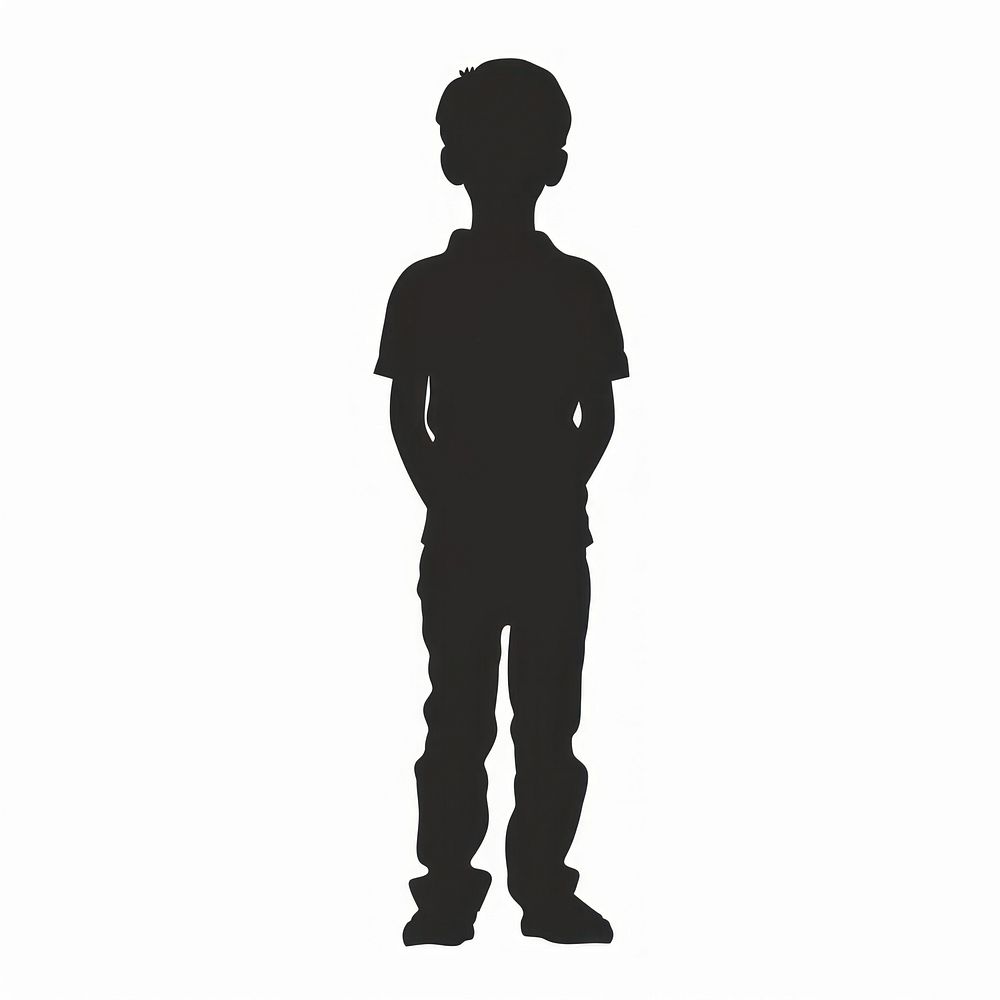Boy silhouette clothing standing.