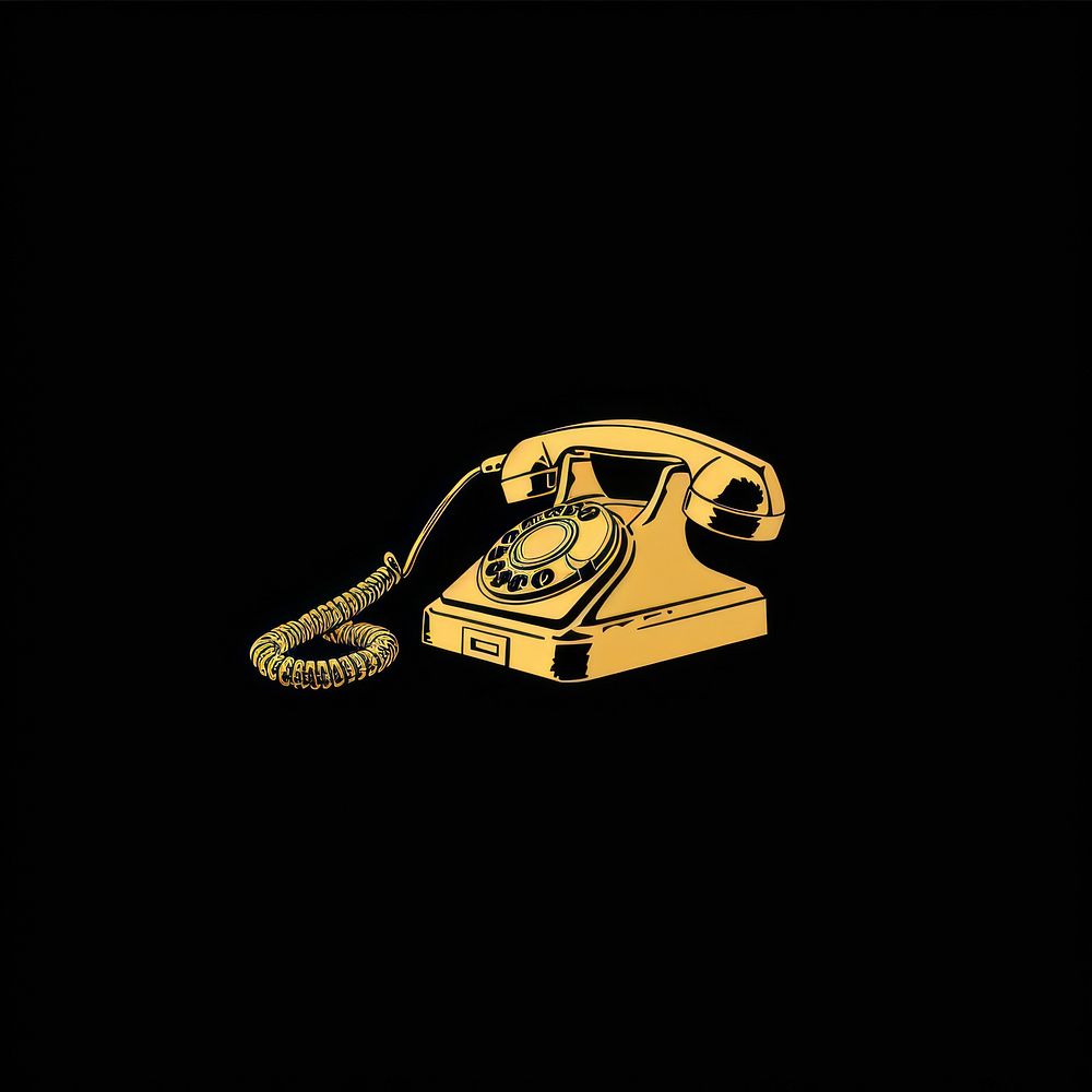 Golden telephone electronics dial telephone.