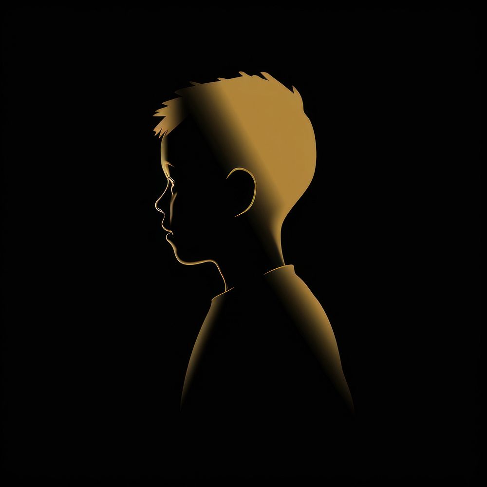 Golden boy silhouette photography portrait.