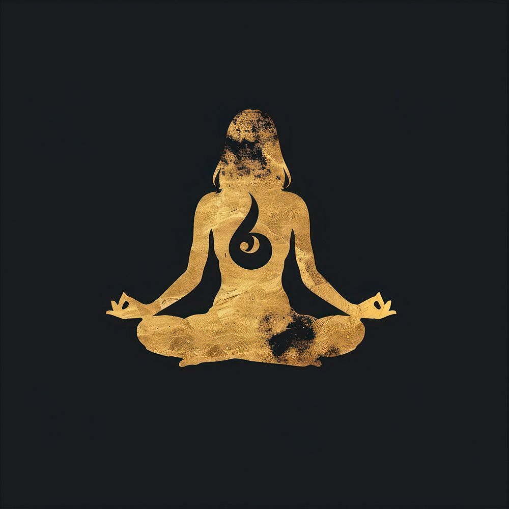 Golden meditation symbol cross art.