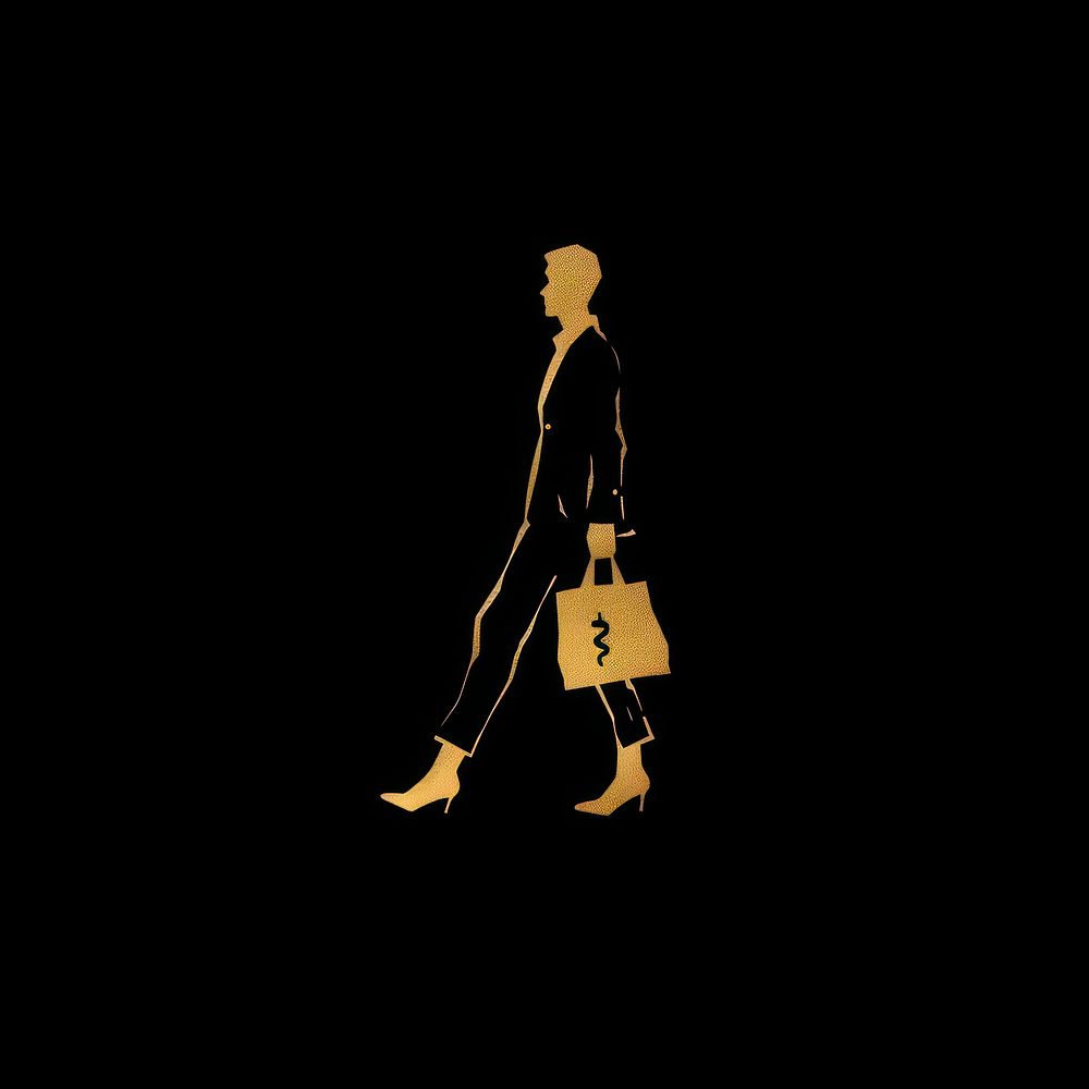 Golden shopping silhouette accessories accessory.