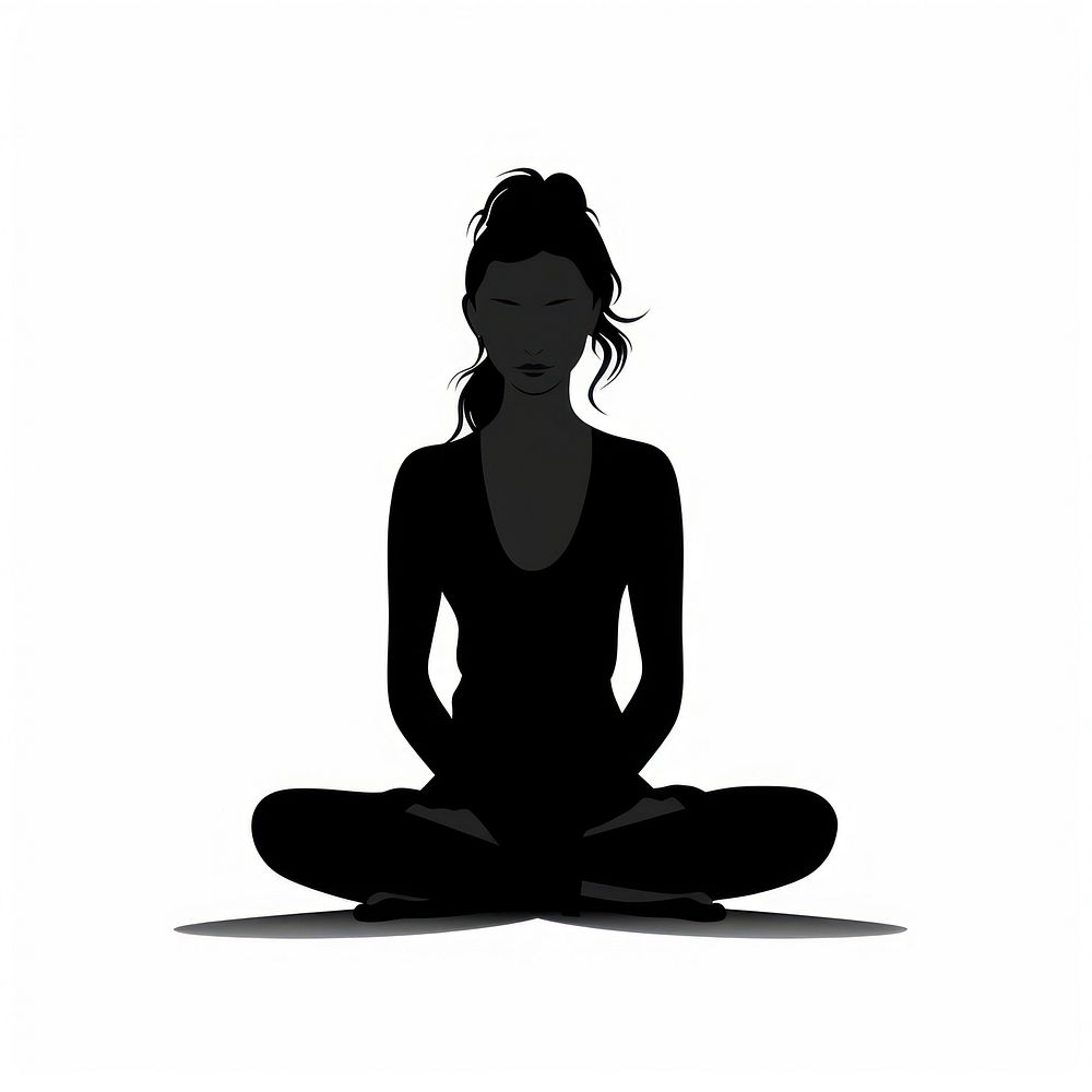 Meditation silhouette exercise sitting.