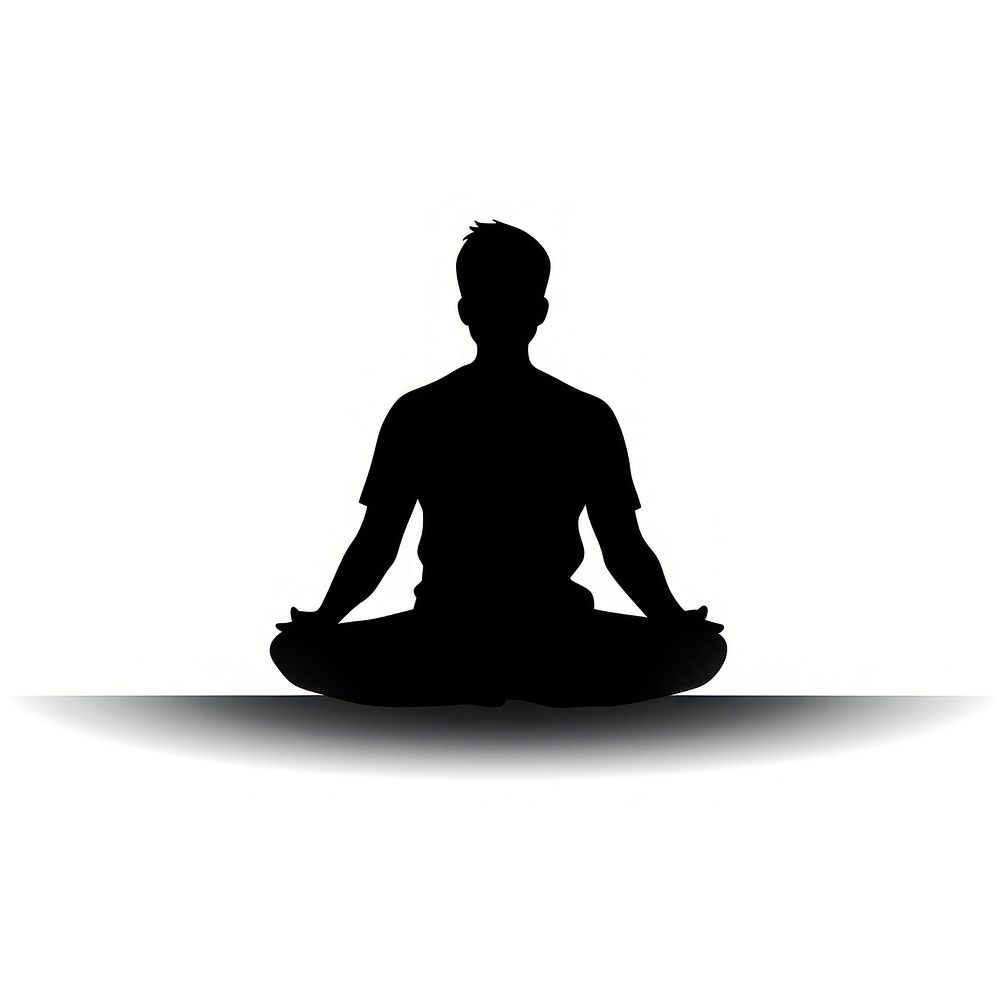 Meditation silhouette exercise fitness.