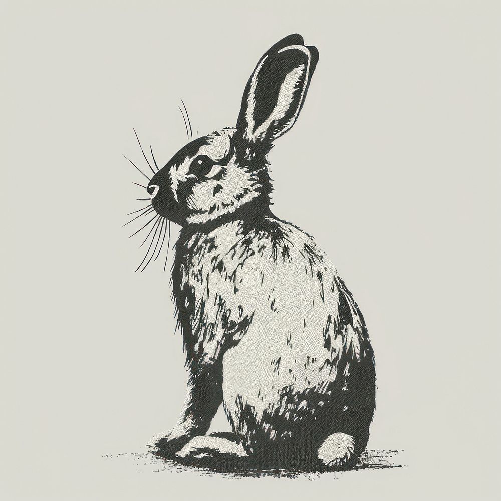 Easter bunny illustrated drawing sketch.