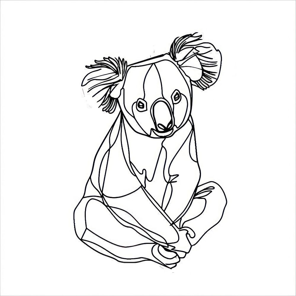 Koala illustrated drawing sketch.