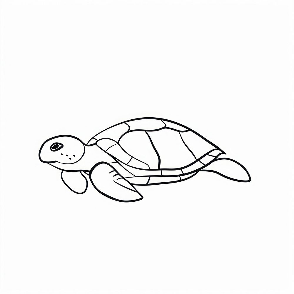 Sea turtle illustrated tortoise reptile.