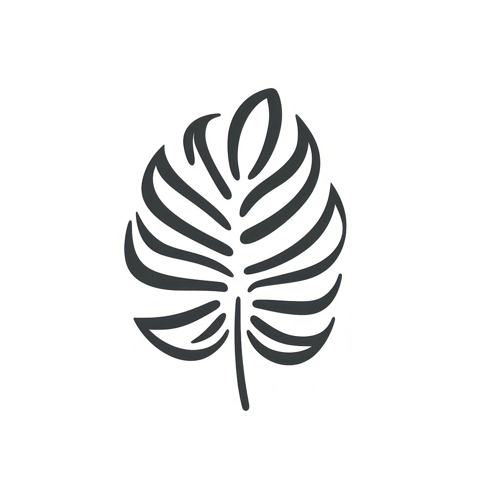 Monstera logo stencil plant.