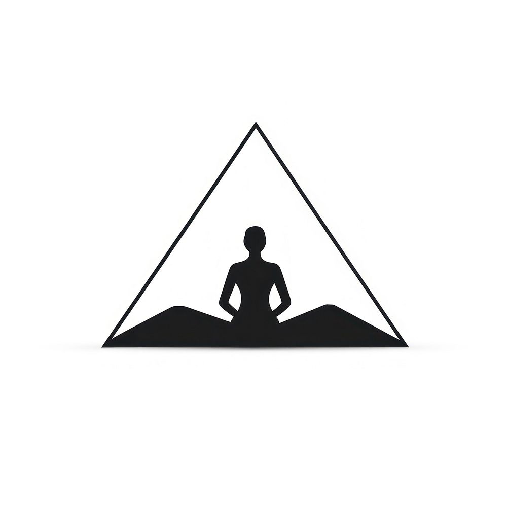 Meditation silhouette triangle exercise.