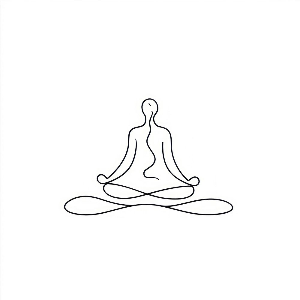 Meditation illustrated exercise drawing.