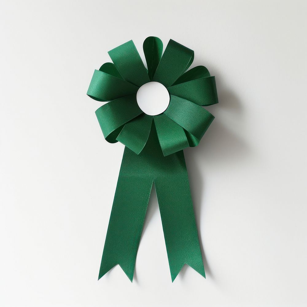Paper green ribbon award badge icon art accessories accessory.