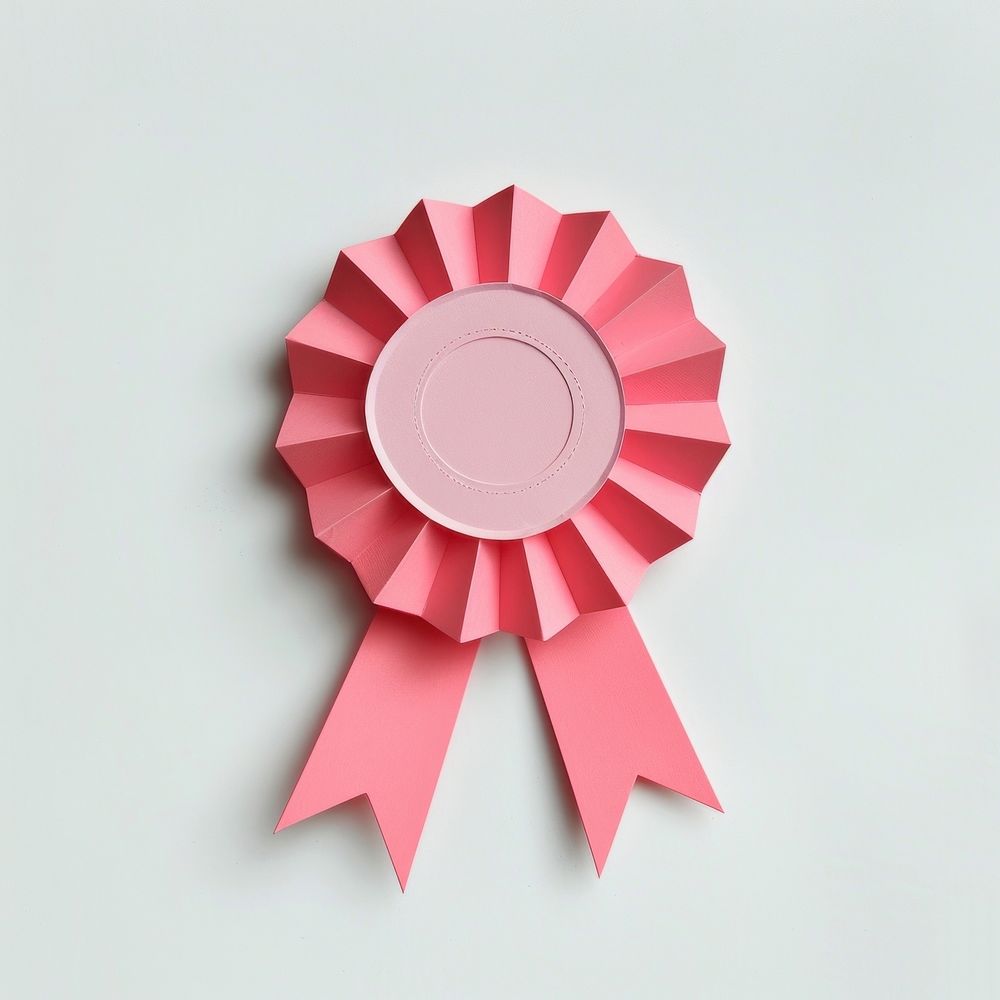 Paper rip ribbon award badge icon art origami symbol.