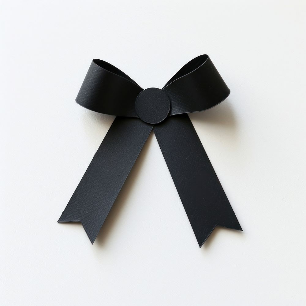 Paper black ribbon award badge icon accessories accessory symbol.