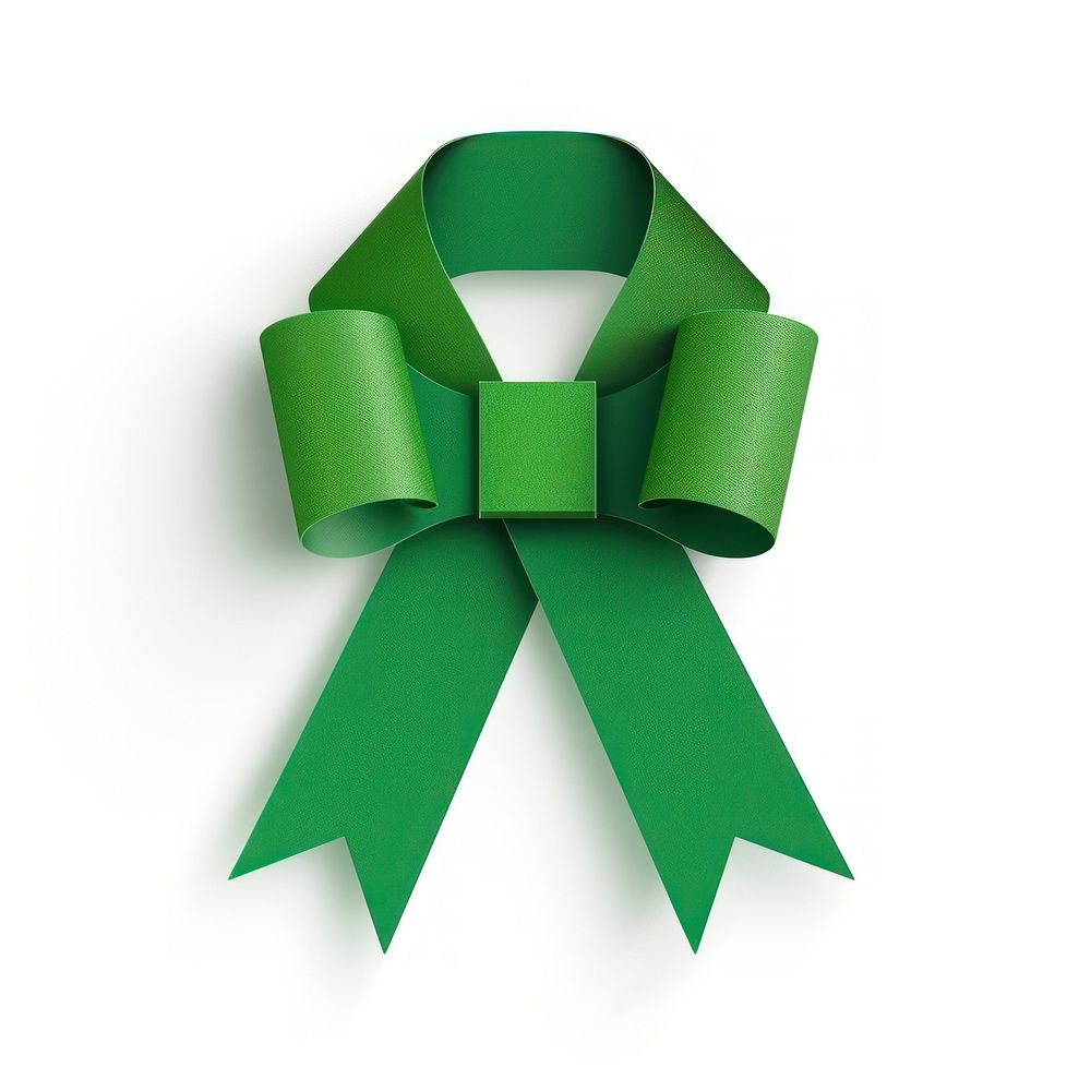 Paper green ribbon award badge icon accessories accessory symbol.