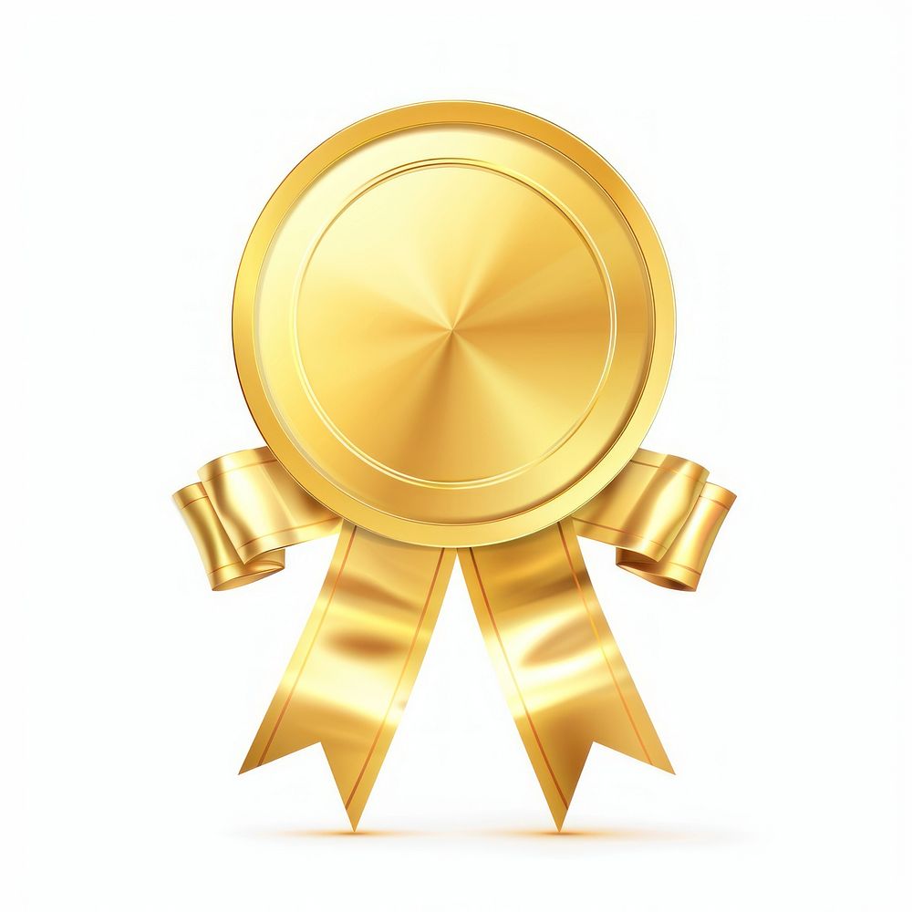 Gradient gold Ribbon award badge icon chandelier trophy lamp.