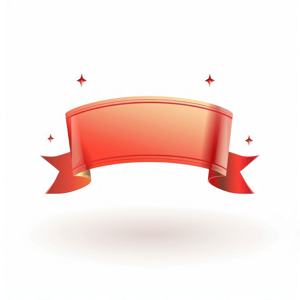 Gradient red Ribbon award badge icon text furniture reception.