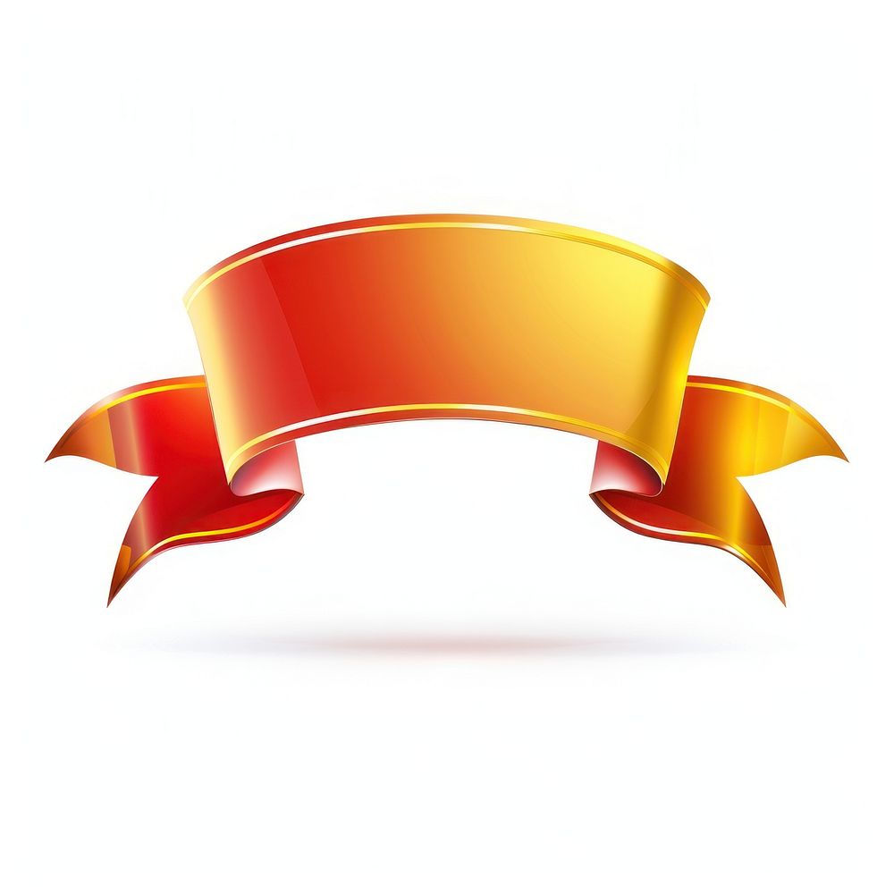 Gradient red gold Ribbon award badge icon text appliance device.