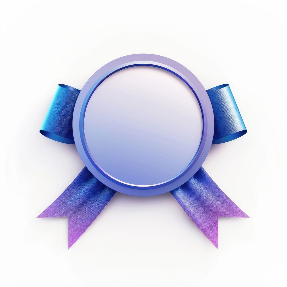 Gradient dark blue Ribbon award badge icon tape logo.