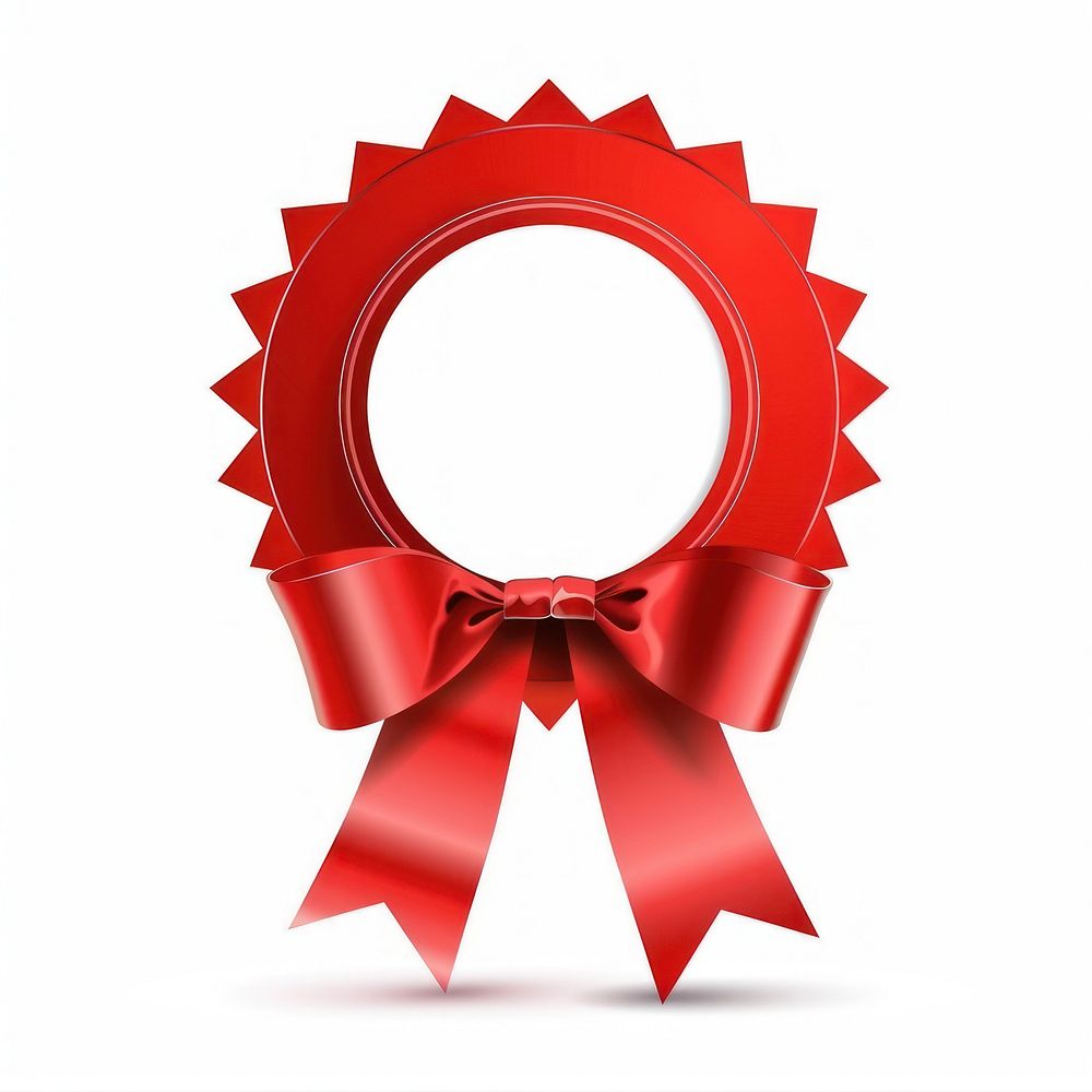 Gradient red Ribbon award badge icon dynamite weaponry.