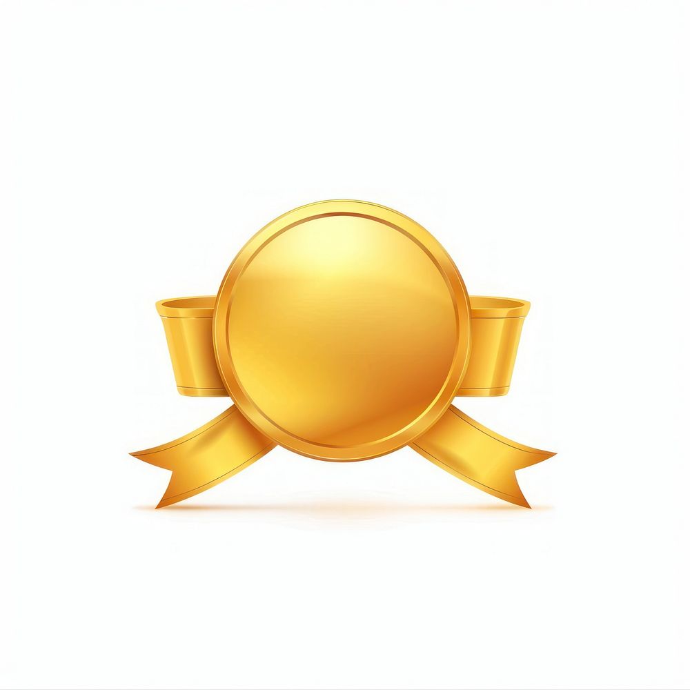 Gradient gold Ribbon award badge icon logo smoke pipe.