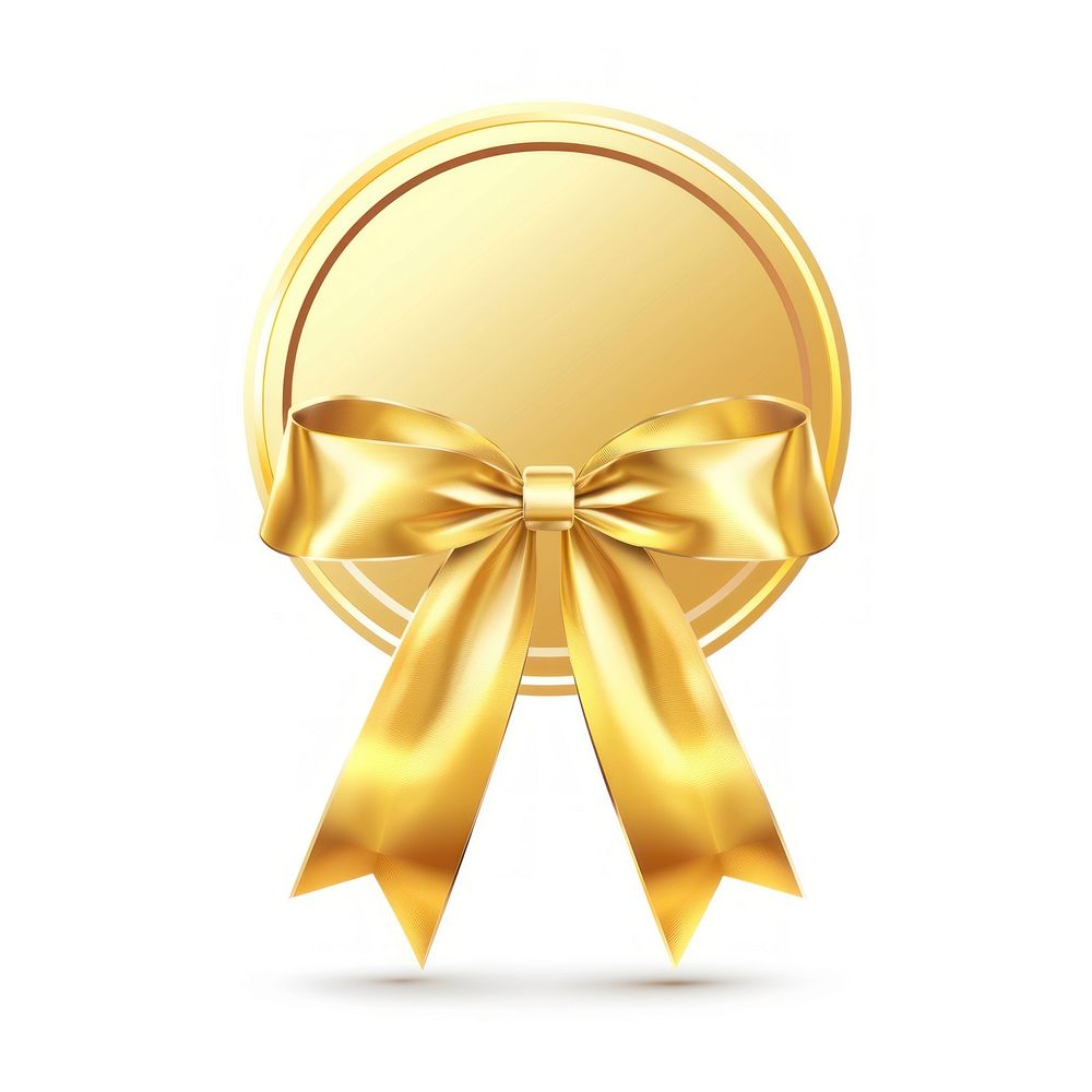 Gradient gold Ribbon award badge icon chandelier trophy lamp.