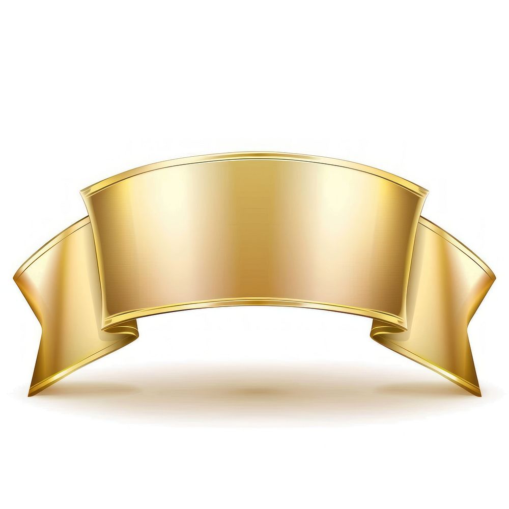 Gradient gold Ribbon award badge icon text chandelier cuff.