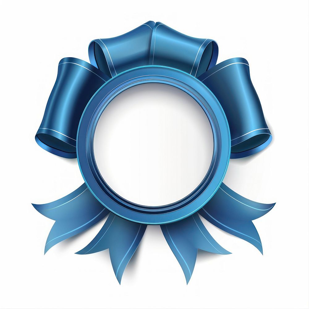 Gradient blue Ribbon award badge icon appliance device electrical device.