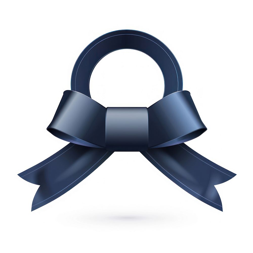 Gradient dark blue Ribbon award badge icon accessories accessory appliance.