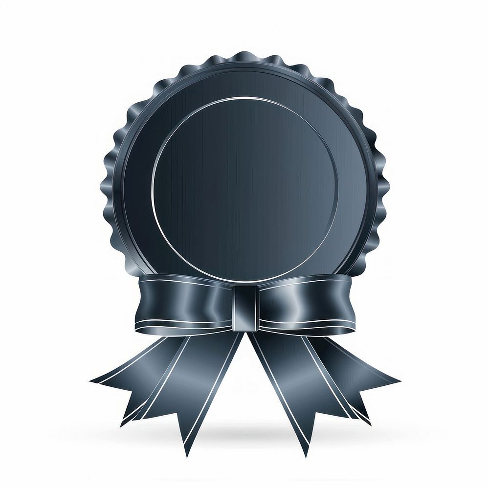 Gradient silver Ribbon award badge icon appliance clothing apparel.