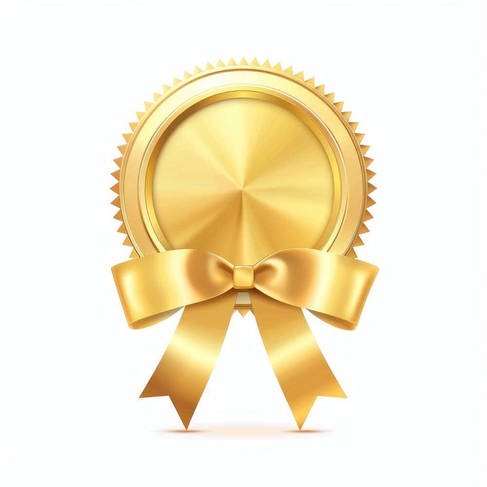 Gradient gold Ribbon award badge icon chandelier clothing apparel.