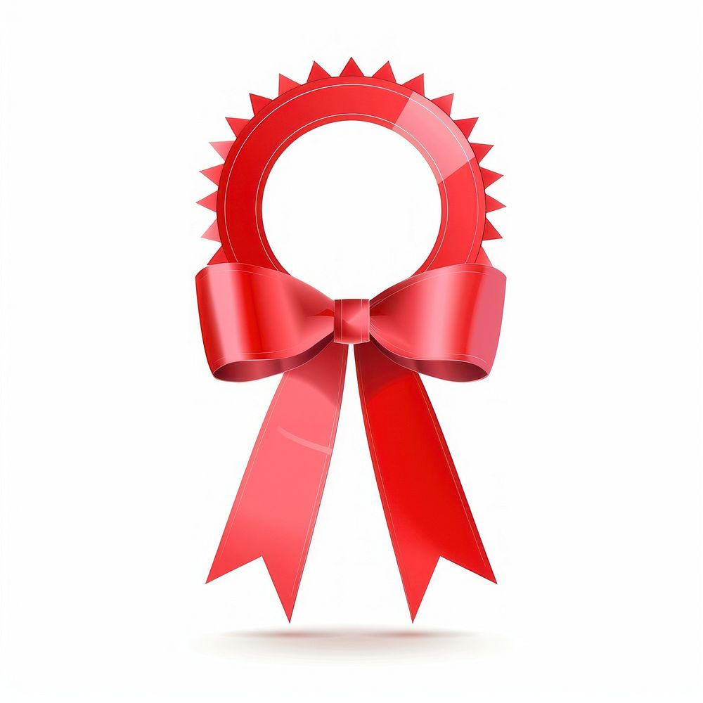 Gradient red Ribbon award badge icon dynamite weaponry.