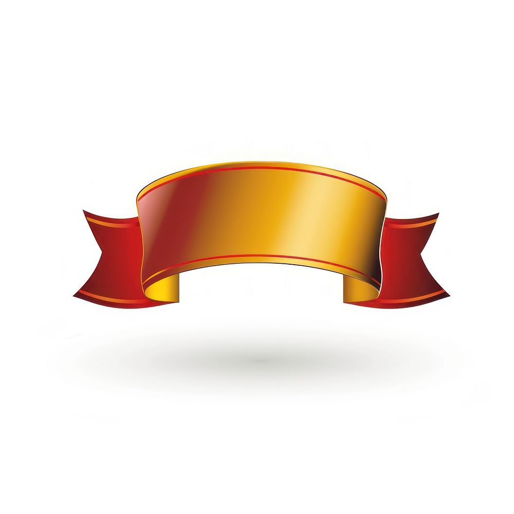 Gradient red gold Ribbon award badge icon logo text.