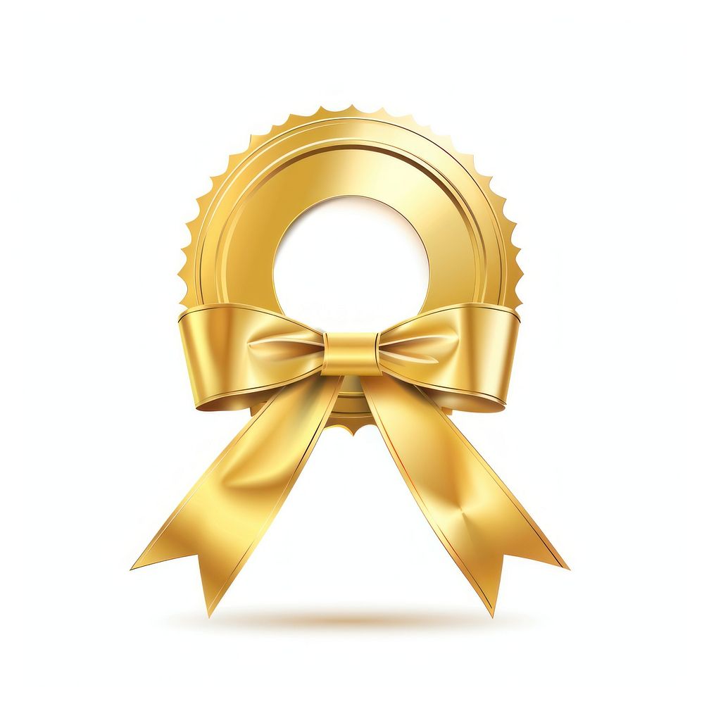 Gradient gold Ribbon award badge icon appliance device electrical device.