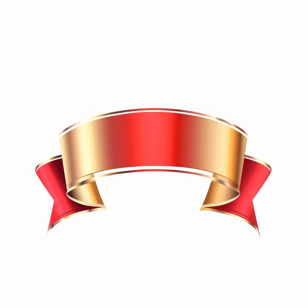 Gradient red gold Ribbon award badge icon text accessories appliance.