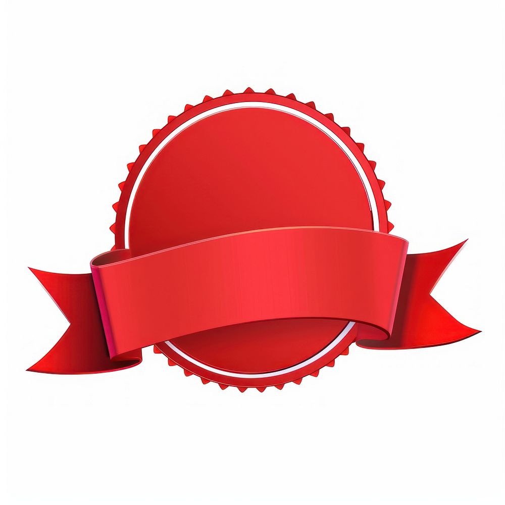 Gradient red Ribbon award badge icon clothing apparel hardhat.