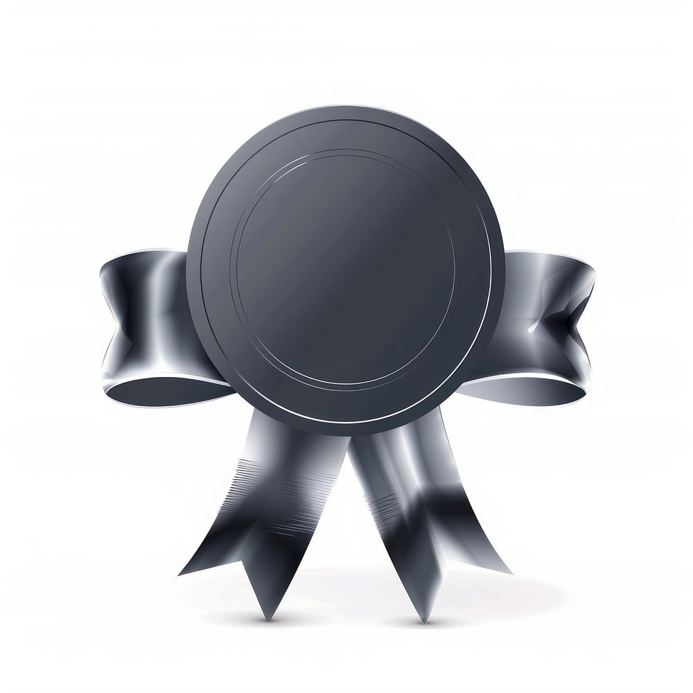 Gradient silver Ribbon award badge icon chandelier furniture symbol.