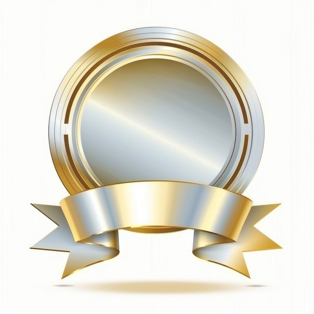 Gradient gold Ribbon award badge icon chandelier lamp.