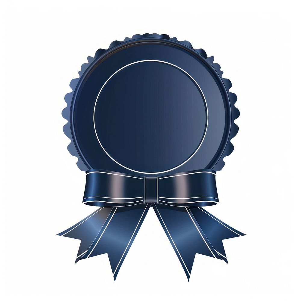 Gradient dark blue Ribbon award badge icon chandelier clothing apparel.