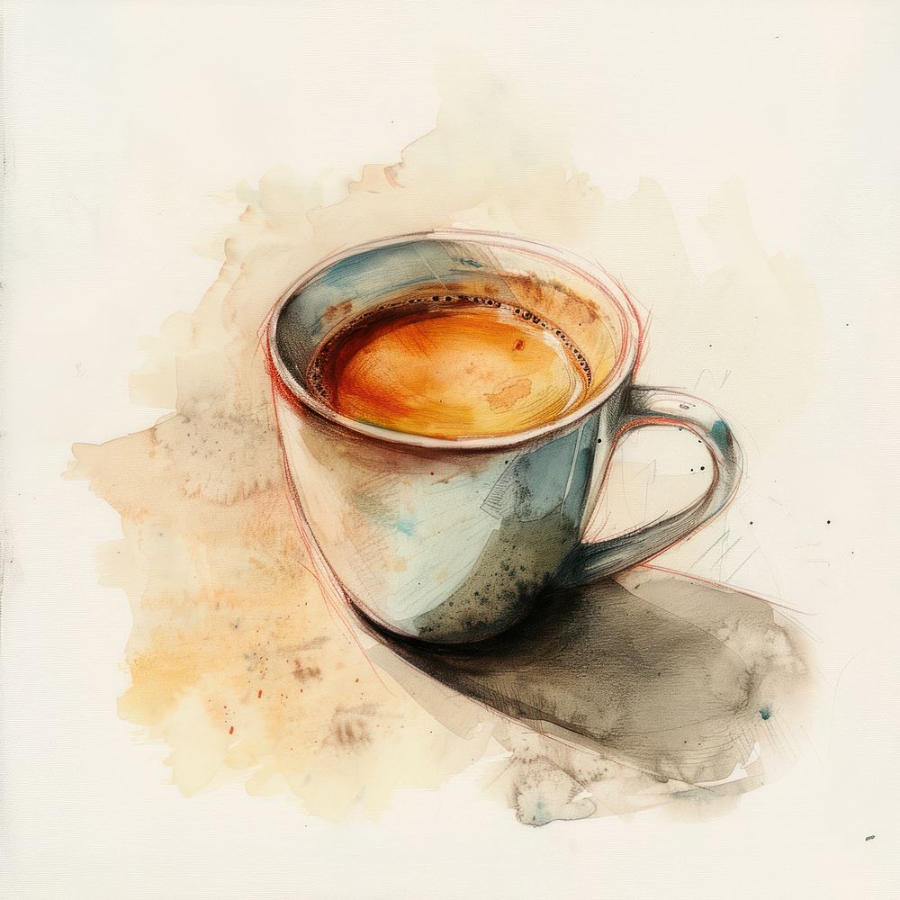 Coffee cup painting beverage espresso.