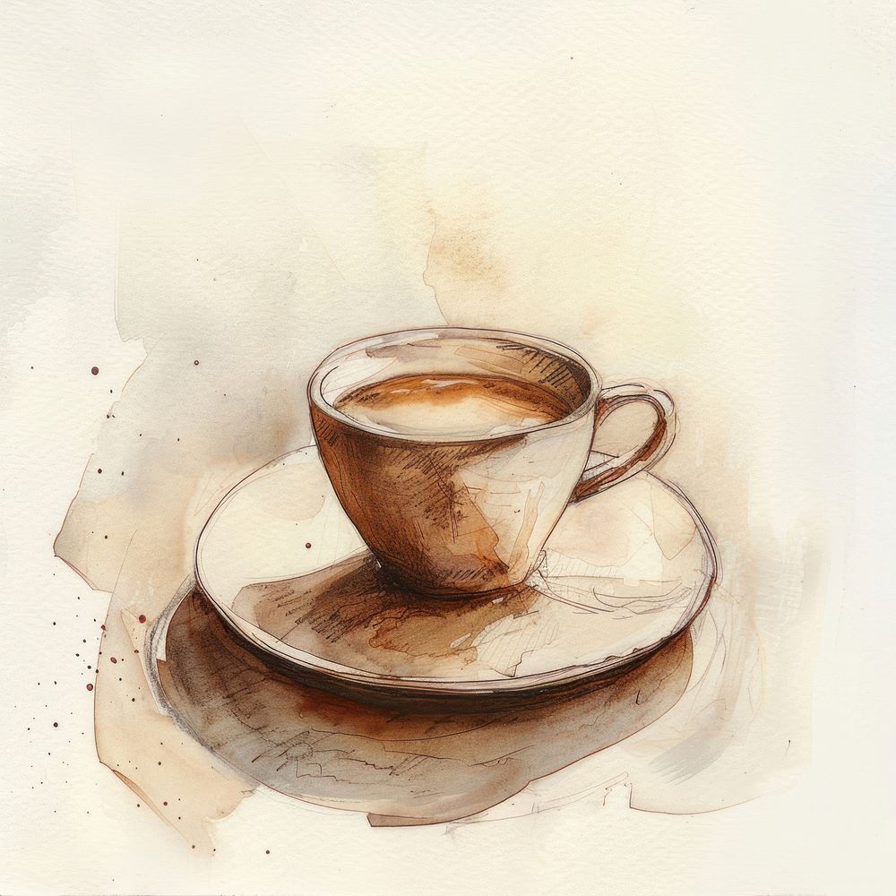 Coffee cup painting beverage espresso.