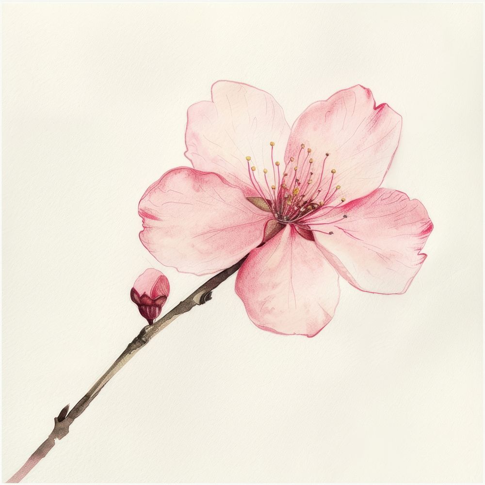 Whole sakura flower blossom anemone anther.